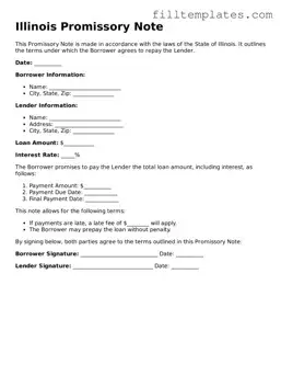 Official Promissory Note Template for the State of Illinois