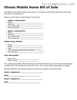 Official Mobile Home Bill of Sale Template for the State of Illinois