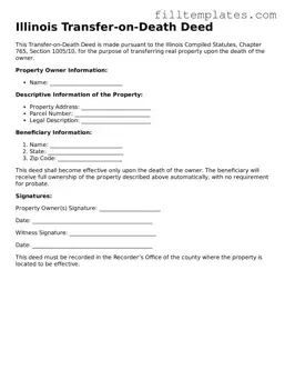 Official Transfer-on-Death Deed Template for the State of Illinois