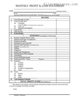 Download Profit And Loss Template