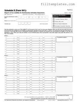 Download IRS Schedule B 941 Template