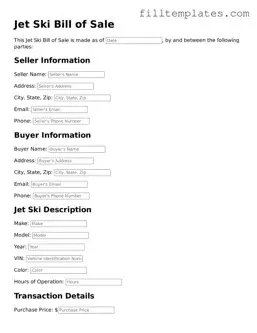 Free Jet Ski Bill of Sale Template