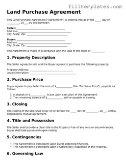 Free Land Purchase Agreement Template
