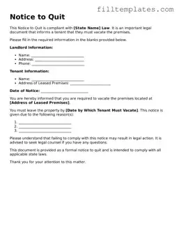 Free Notice to Quit Template