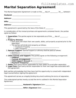 Free Marital Separation Agreement Template