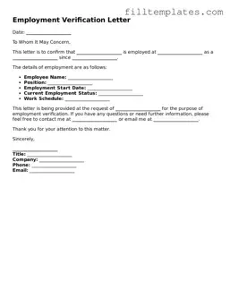 Free Employment Verification Template