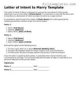 Free Letter of Intent to Marry Template