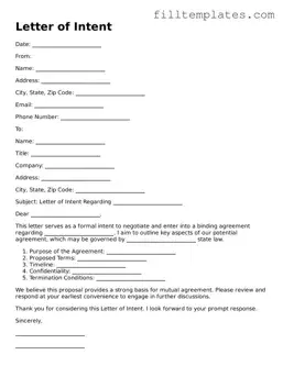 Free Letter of Intent Template