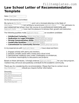 Free Law School Letter of Recommendation Template