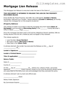 Free Mortgage Lien Release Template