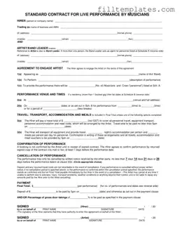 Download Live Performance Contract Template