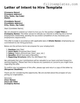 Free Letter of Intent to Hire Template