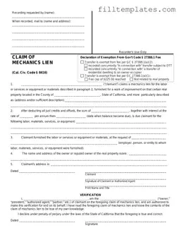 Download Mechanics Lien California Template