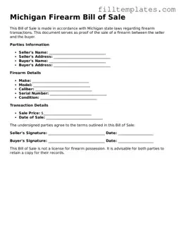 Official Firearm Bill of Sale Template for the State of Michigan
