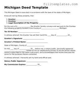 Official Deed Template for the State of Michigan