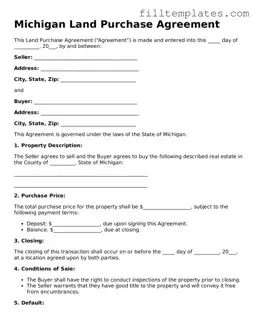 Official Land Purchase Agreement Template for the State of Michigan