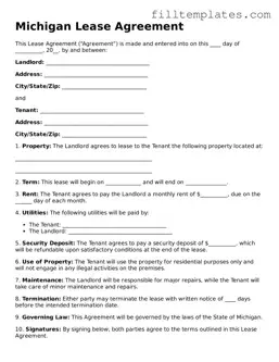 Official Lease Agreement Template for the State of Michigan
