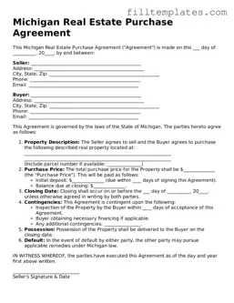 Official Real Estate Purchase Agreement Template for the State of Michigan