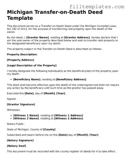 Official Transfer-on-Death Deed Template for the State of Michigan