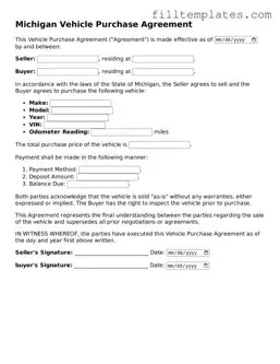 Official Vehicle Purchase Agreement Template for the State of Michigan