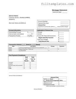 Download Mortgage Statement Template