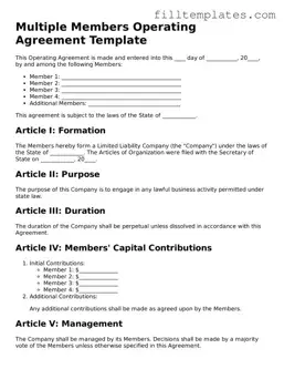 Free Multiple Members Operating Agreement Template