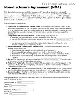 Free Non-disclosure Agreement Template