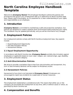 Official Employee Handbook Template for the State of North Carolina