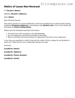 Free Notice of Lease Non-Renewal Template