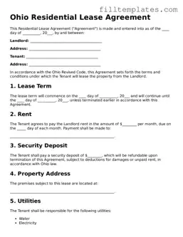 Official Residential Lease Agreement Template for the State of Ohio