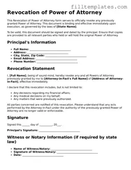 Free Revocation of Power of Attorney Template
