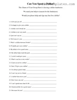 Download Donated A Dollar Template