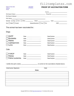 Download Proof Of Vaccination Dog Template