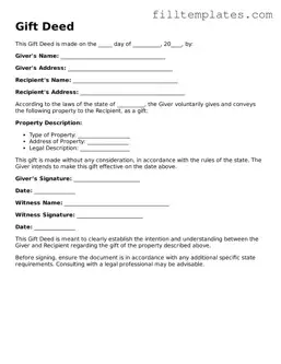 Free Gift Deed Template