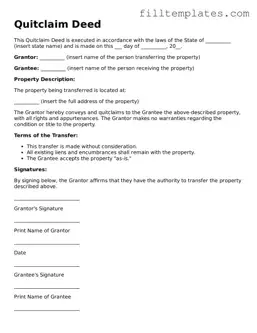 Free Quitclaim Deed Template
