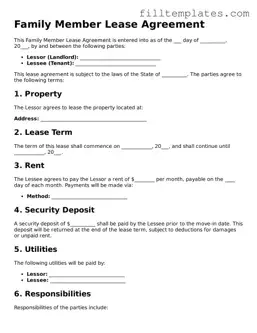 Free Family Member Lease Agreement Template