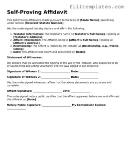 Free Self-Proving Affidavit Template