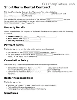 Free Short-Term Rental Contract Template