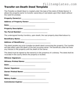 Free Transfer-on-Death Deed Template