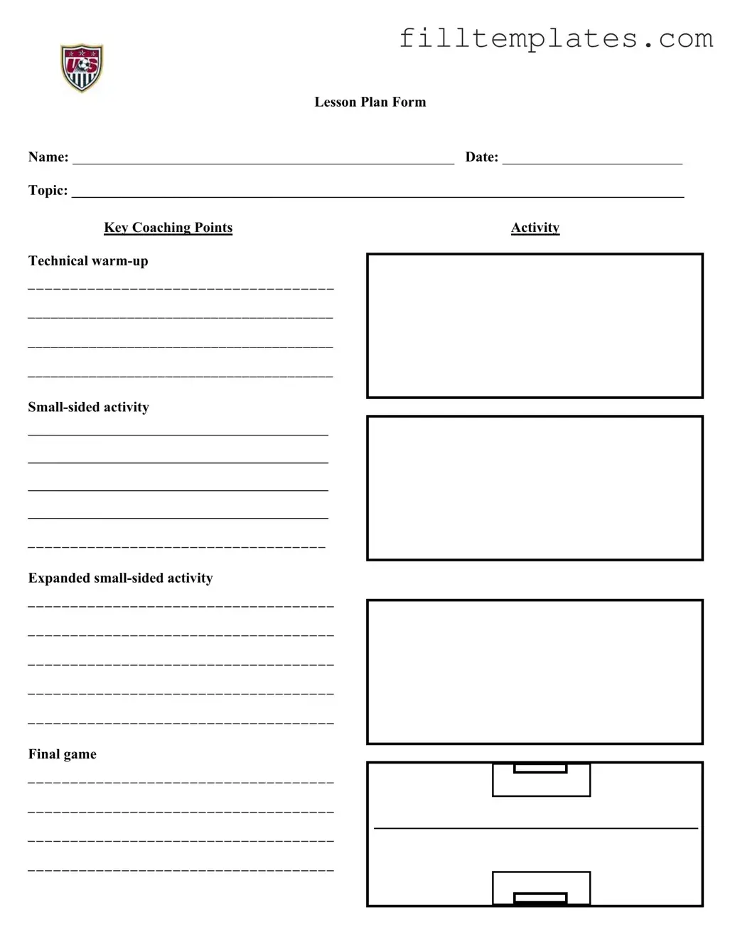 Download Soccer Training Session Plan Template
