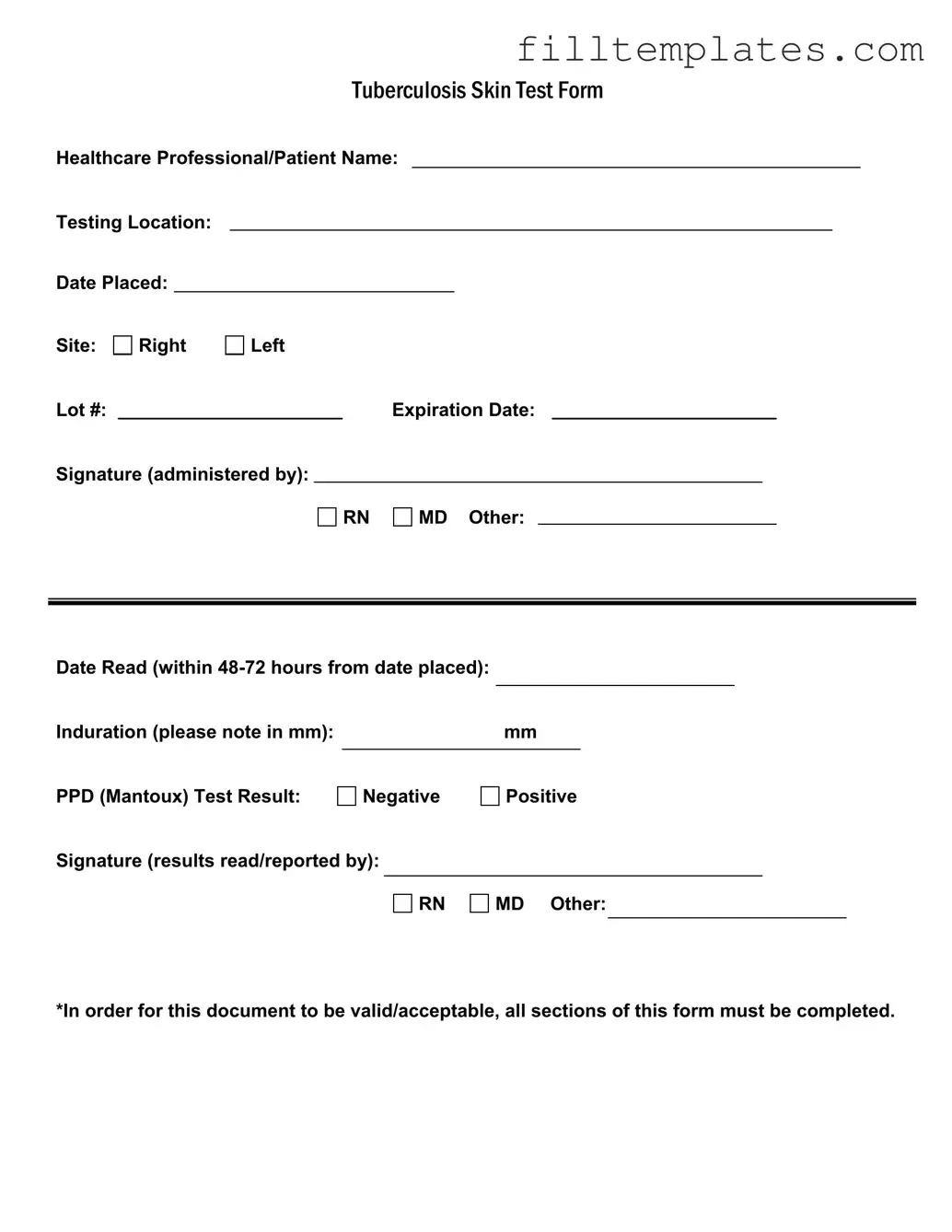 Download Tb Test Template