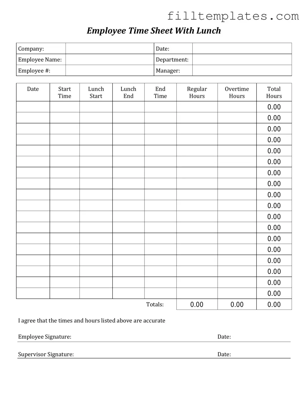 Download Time Card Template